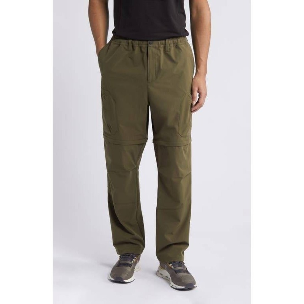 Zella‎ Mens Convertible Cargo Pants Olive Green Zip Off Hiking Shorts Small
